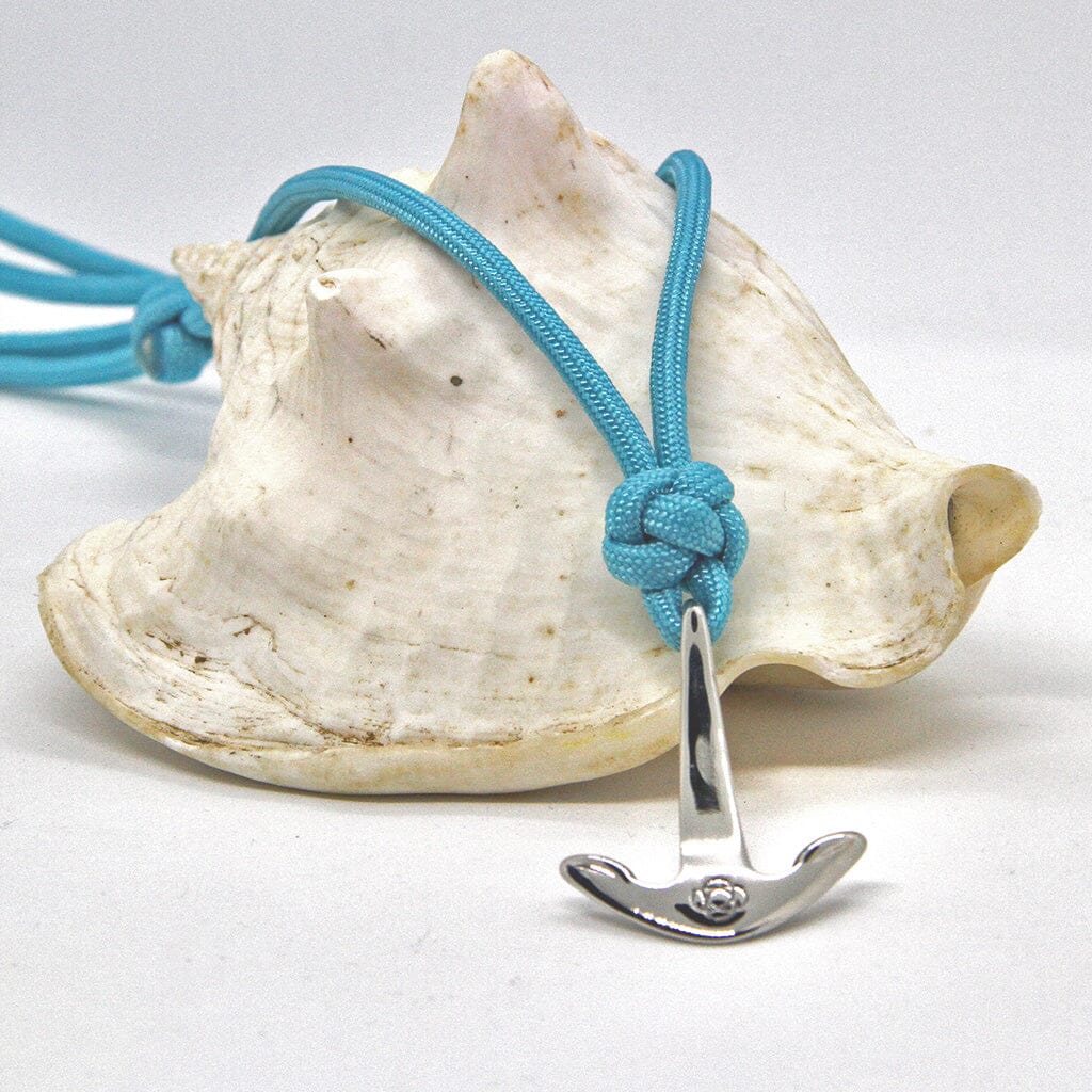 Turquoise Anchor Adjustable Necklace Stainless Steel 016 Mystic Knotwork 