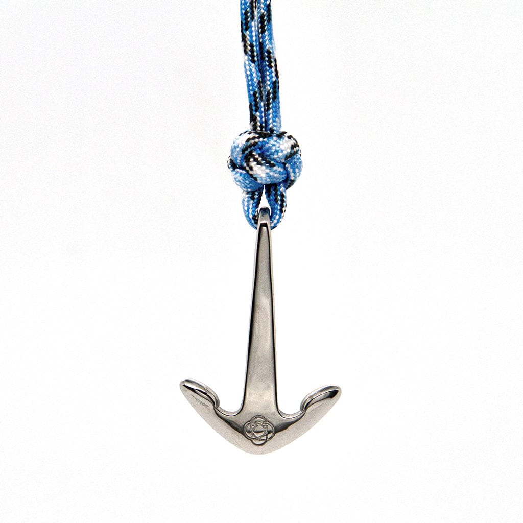 Adjustable Anchor Necklace, 15 Color Options Mystic Knotwork Blue Ice (#74) Stainless Steel 