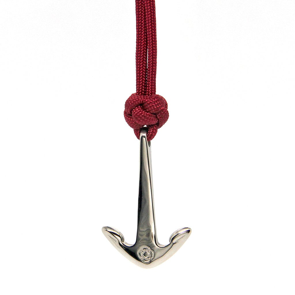 Burgundy Anchor Adjustable Necklace Stainless Steel 022 Mystic Knotwork 