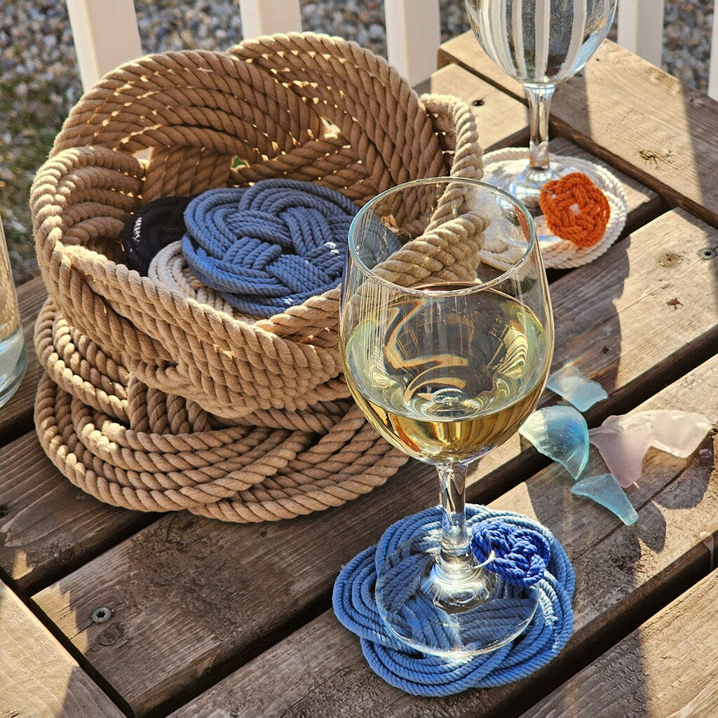 Celtic Knot Tan Woven Cotton Bowl home decoration Mystic Knotwork 