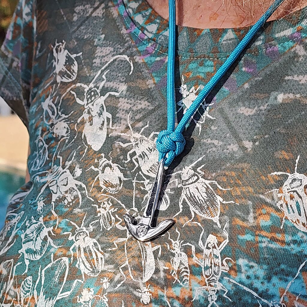 Turquoise Anchor Adjustable Necklace Stainless Steel 016 Mystic Knotwork 