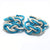 Figure Eight Infinity Knot Napkin Rings Stripe, Tropical Colors, Set of 4 napkin ring Mysticknotwork.com Turquoise 