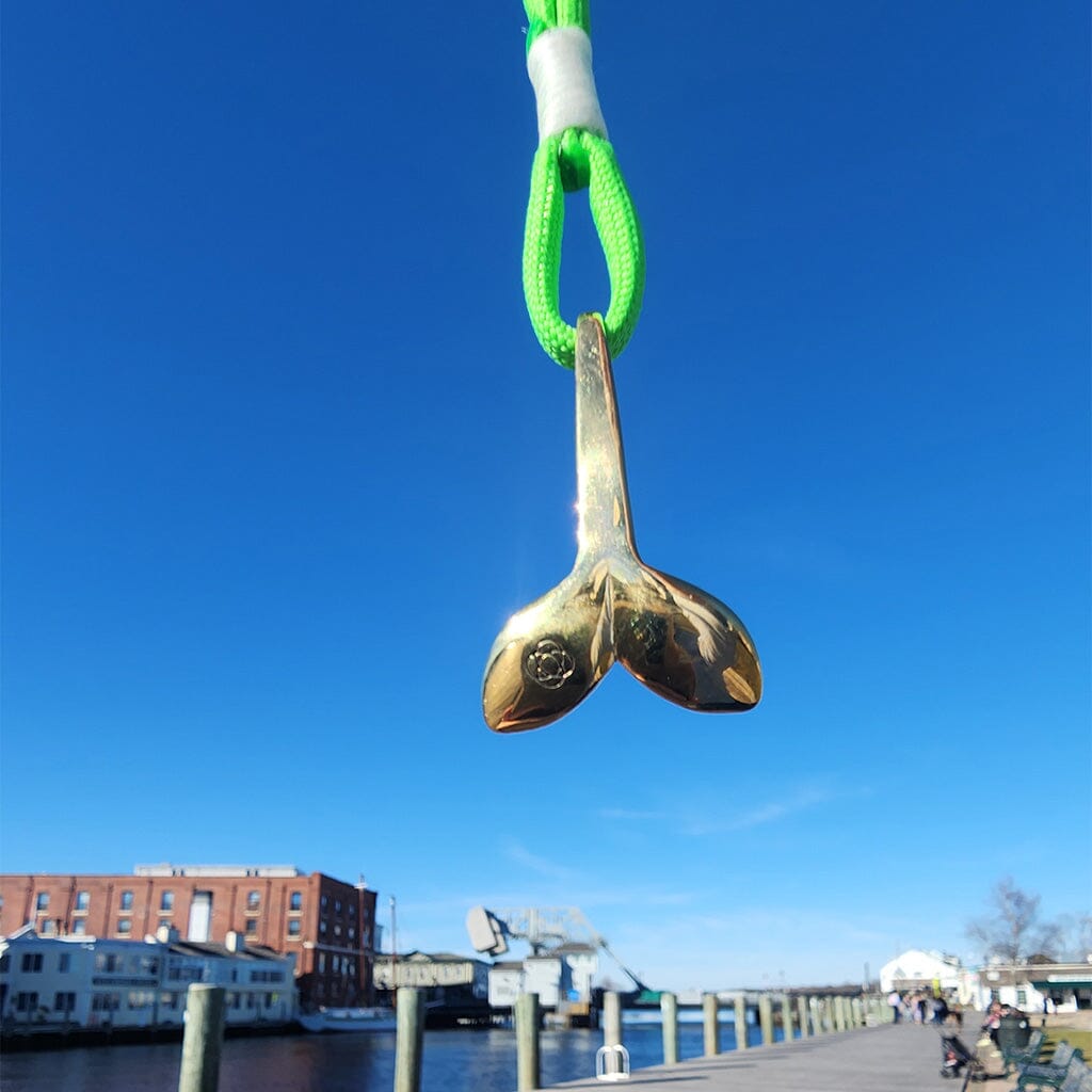 Lime Nautical Whale Tail Bracelet Brass Mystic Knotwork 