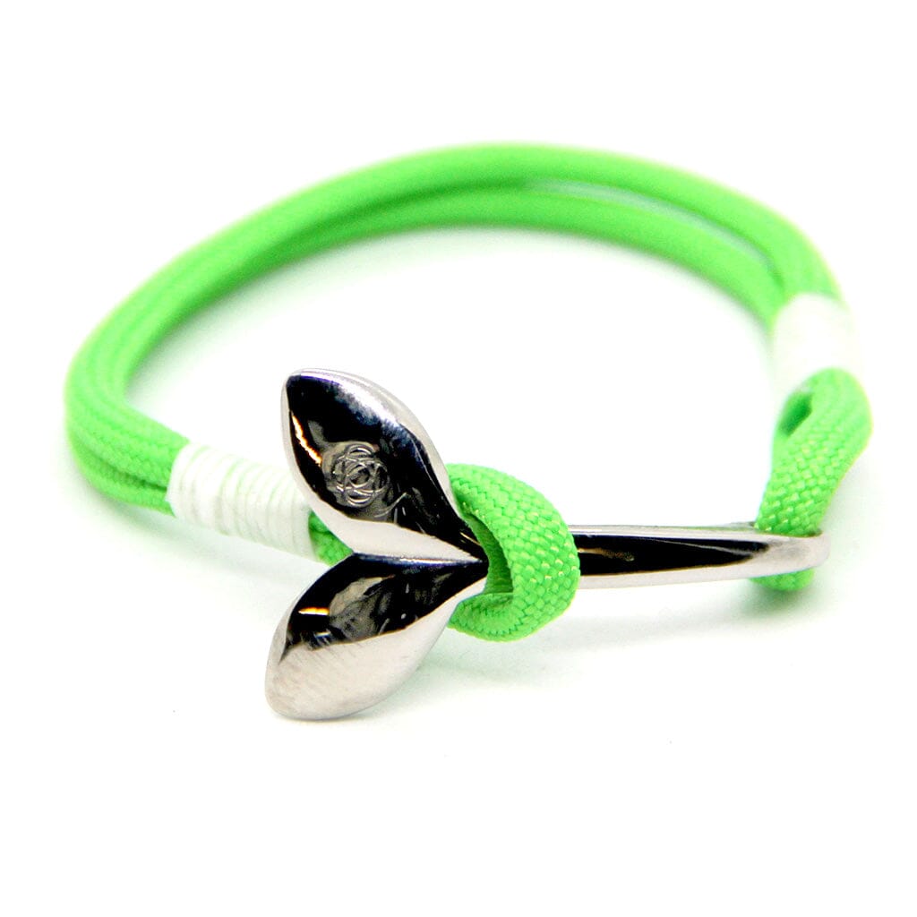 Lime Nautical Whale Tail Bracelet Stainless Steel Mystic Knotwork 