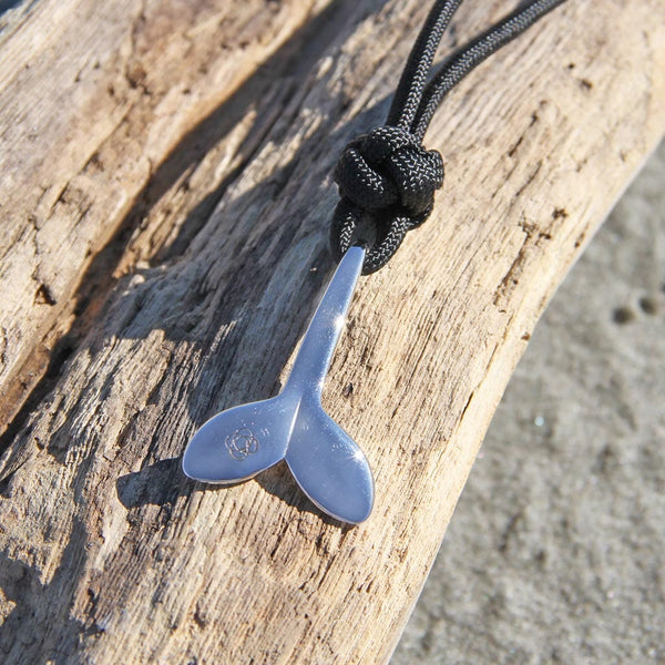 Black Whale Tail Adjustable Necklace Stainless Steel 2 - Mystic