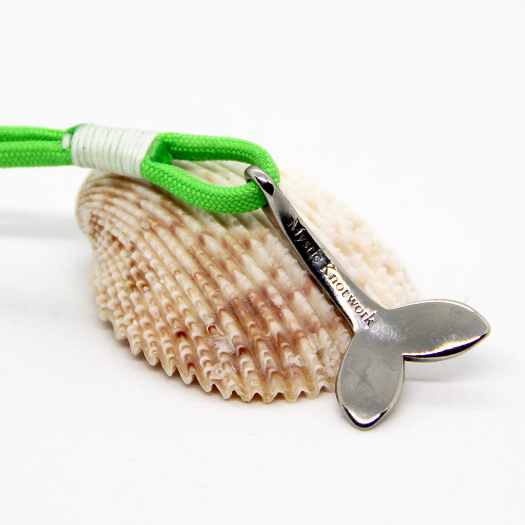 Lime Nautical Whale Tail Bracelet Stainless Steel Mystic Knotwork 