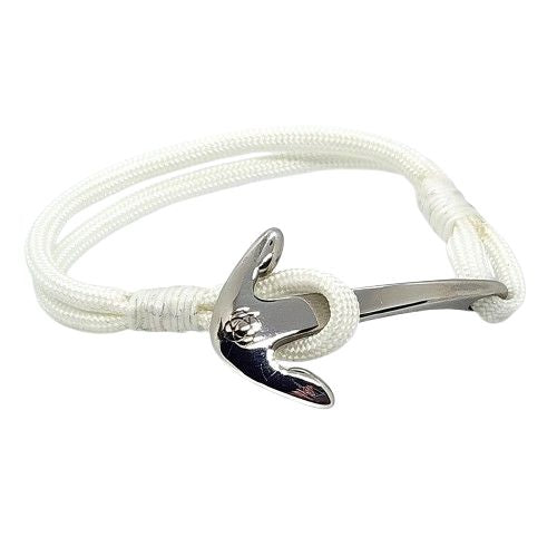 White Nautical Anchor Bracelet Stainless Steel 001 Mystic Knotwork 