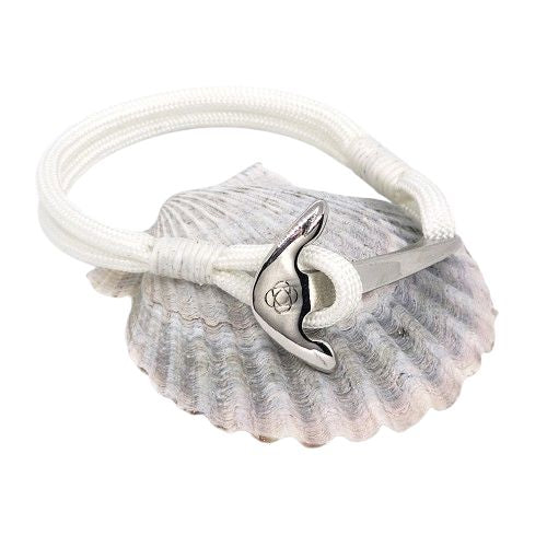 White Nautical Anchor Bracelet Stainless Steel 001 Mystic Knotwork 
