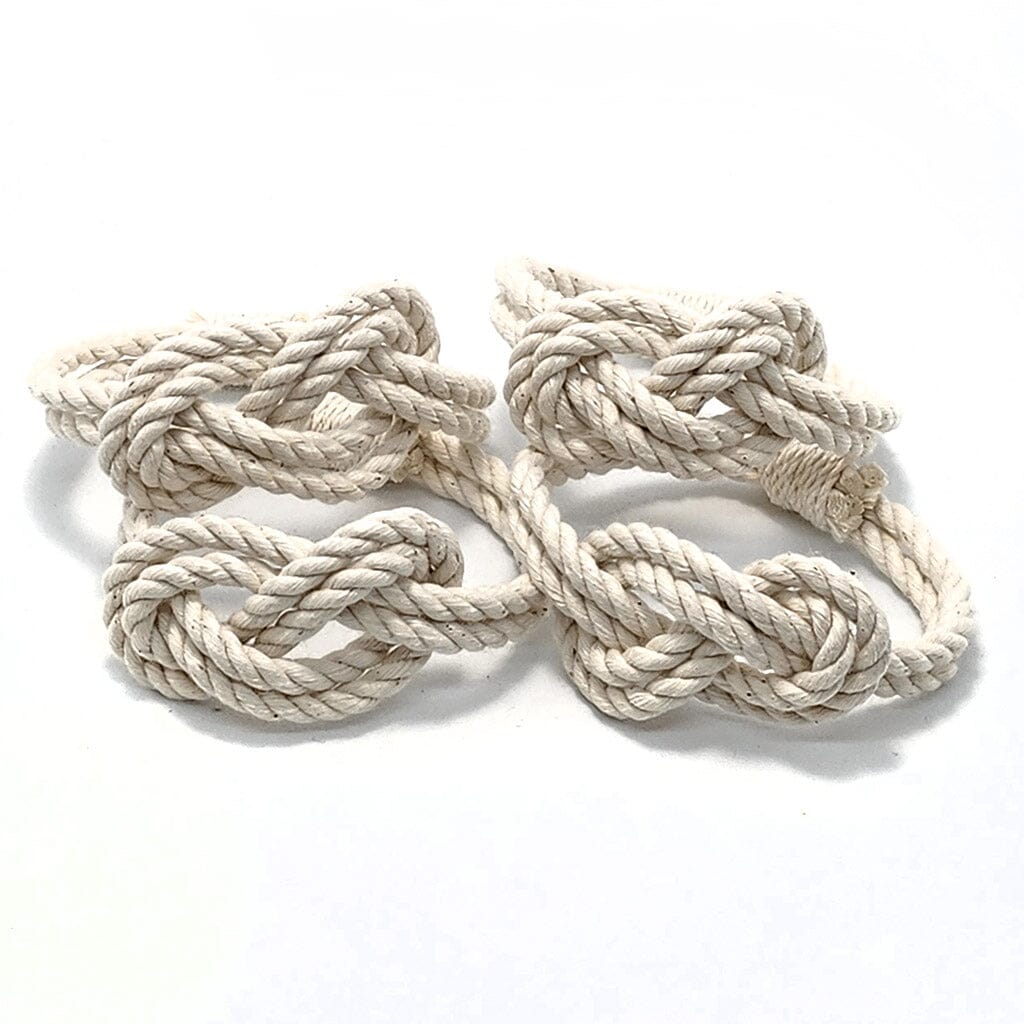 Figure Eight Infinity Knot Napkin Rings Stripe, Nautical Colors, Set of 4 napkin ring Mysticknotwork.com White 
