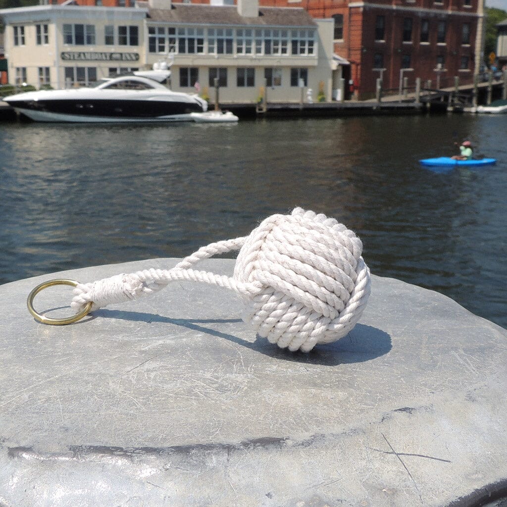 Nautical Knot Monkey Fist Key Chain, Floating handmade at Mystic Knotwork