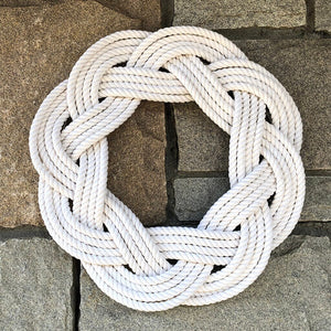 Sailor Knot Wreath or Centerpiece, White Cotton home decoration Mysticknotwork.com 