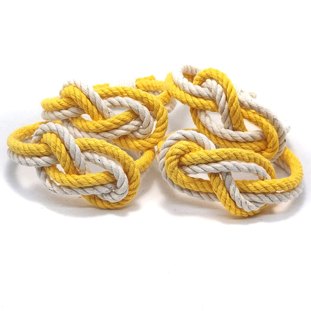 Figure Eight Infinity Knot Napkin Rings Stripe, Nautical Colors, Set of 4 napkin ring Mysticknotwork.com yellow 
