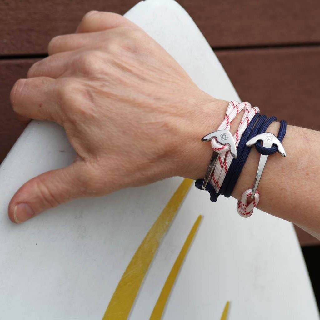 Red Stripe Adjustable Anchor Wrap Use as a Bracelet, Anklet, or Necklace 028 Mystic Knotwork 