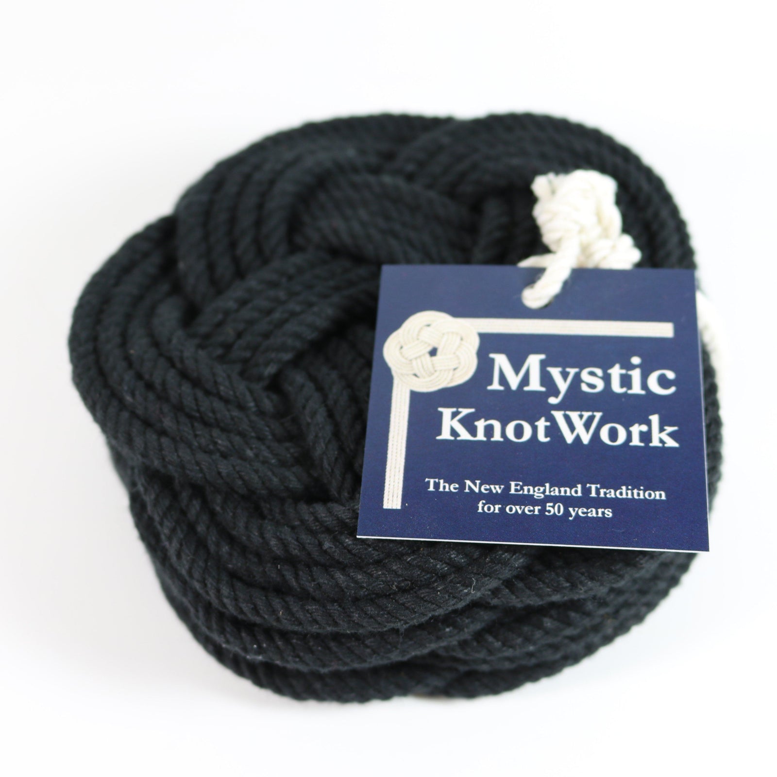 Nautical Knot Sailor Knot Coasters, Woven in Black , Set of 4 handmade at Mystic Knotwork