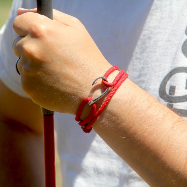 Adjustable Fish Hook Wrap Red 28 Bracelets Mystic Knotwork 