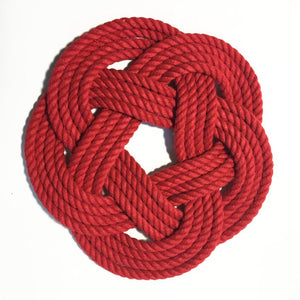 7" Nautical Sailor Knot Cotton Trivet, 4 Color Choices, Small trivet Mysticknotwork.com 