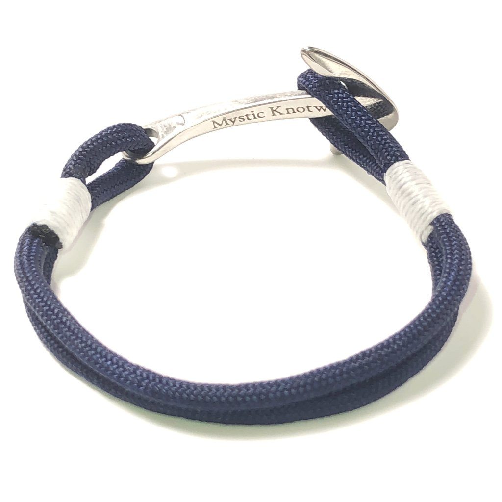 Nautical Knot Navy Blue Nautical Anchor Bracelet Stainless Steel 20 handmade at Mystic Knotwork