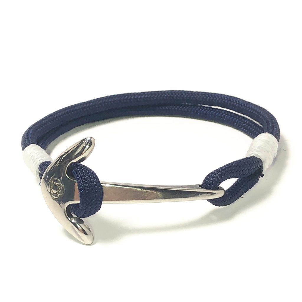 Nautical Knot Navy Blue Nautical Anchor Bracelet Stainless Steel 20 handmade at Mystic Knotwork