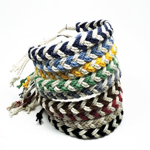 Nautical Knot Adjustable Woven Chevron Bracelet, choose from 17 colors handmade at Mystic Knotwork