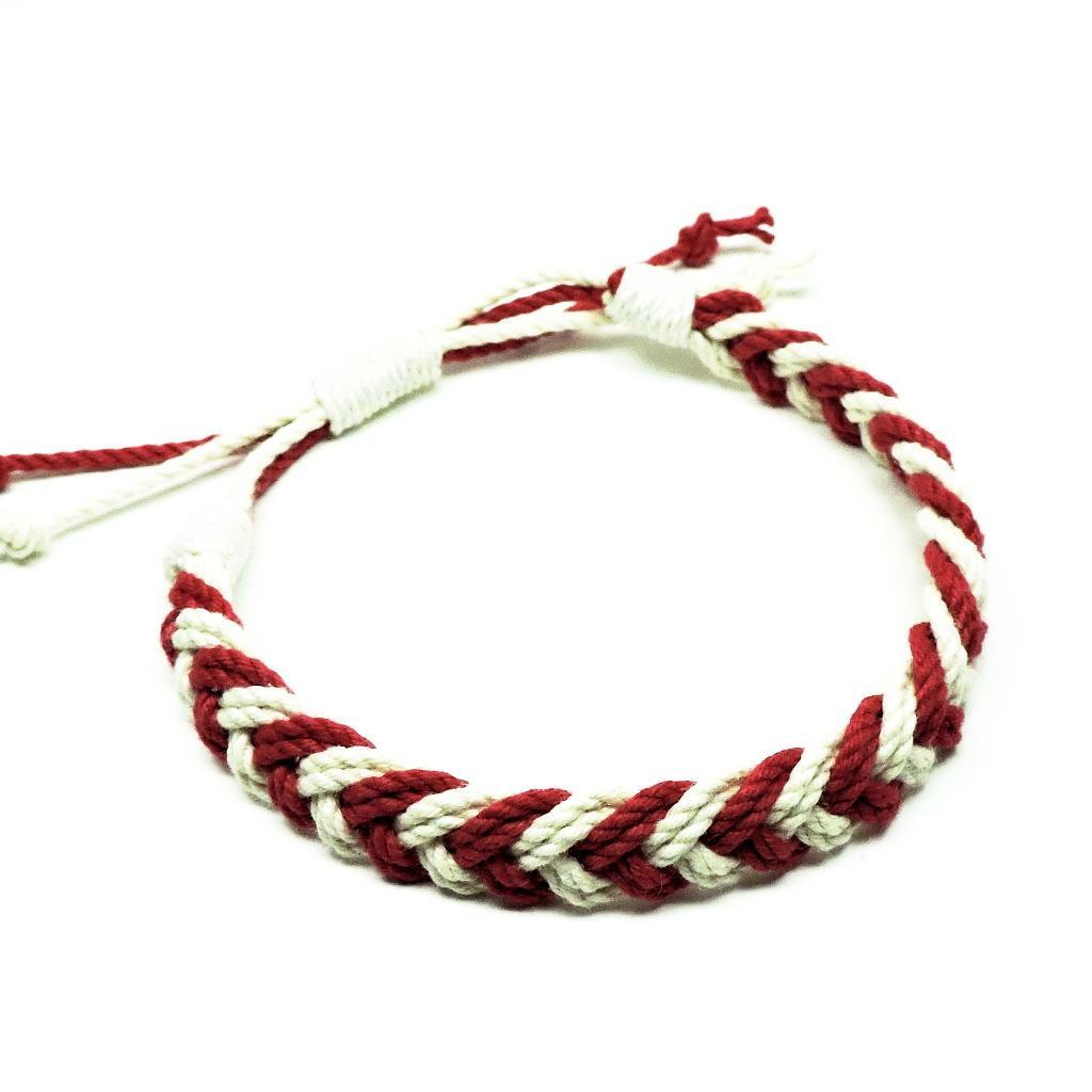 Nautical Knot Adjustable Woven Chevron Anklet, choose from 17 colors handmade at Mystic Knotwork