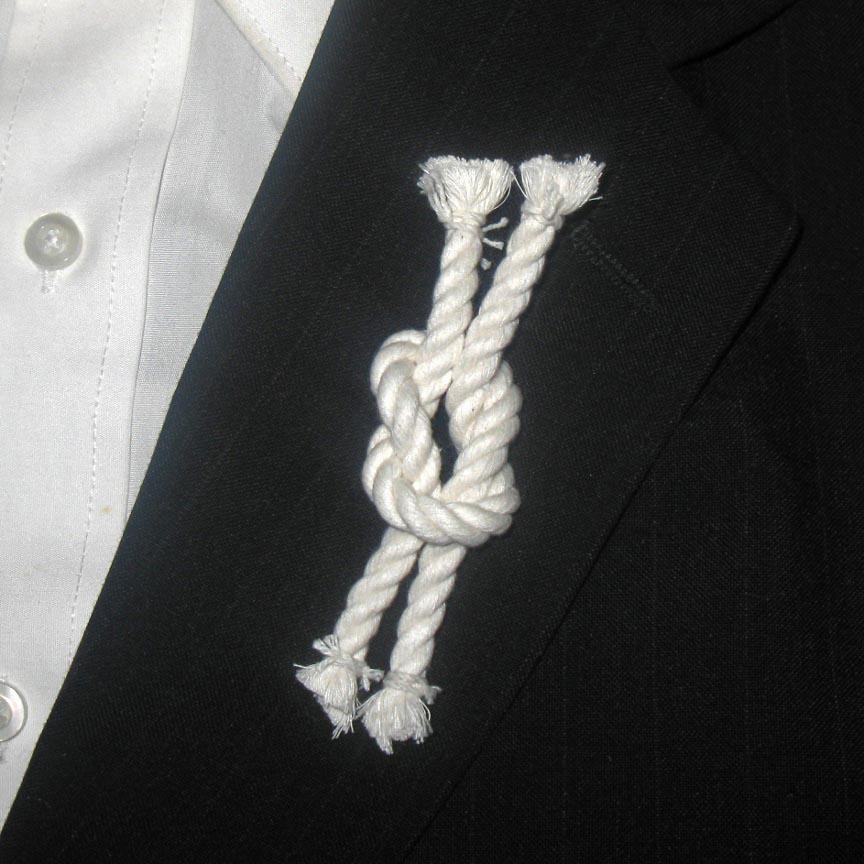 Reef Knot Boutonniere nautical wedding Mysticknotwork.com 