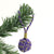 Purple and Gold Nautical Christmas Ball Ornament Metallic Monkey Fist Mystic Knotwork 