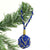 Royal Blue Nautical Christmas Ball Ornament Metallic Monkey Fist Mystic Knotwork 