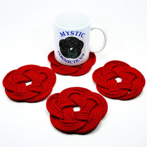 Bulk Pricing Sailor Knot Coasters, Set of 4 in 17 Colors Mystic Knotwork 