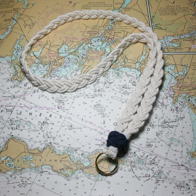 Nautical Knot Woven Lanyard w/ Sailor Knot handmade at Mystic Knotwork