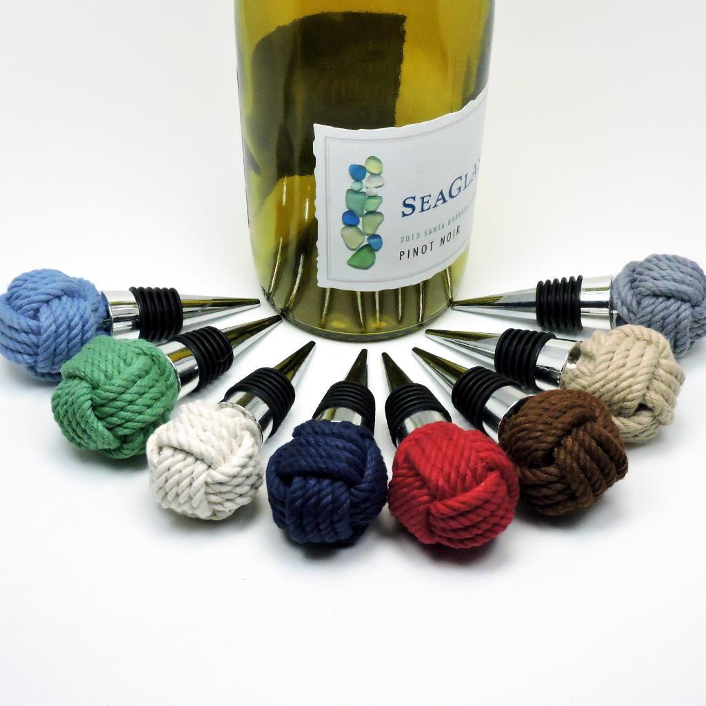 Nautical Knot Nautical Monkey Fist Bottle Stopper handmade at Mystic Knotwork