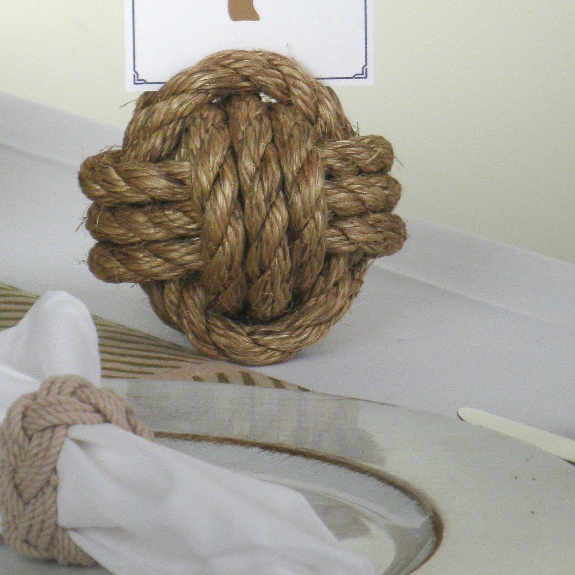 Nautical Knot Card Holder, Manila, 4", 3Pass Mystic Knotwork