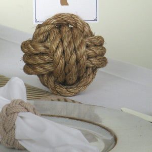 Nautical Knot Nautical Knot Card Holder, Manila, 4", 3-Pass handmade at Mystic Knotwork