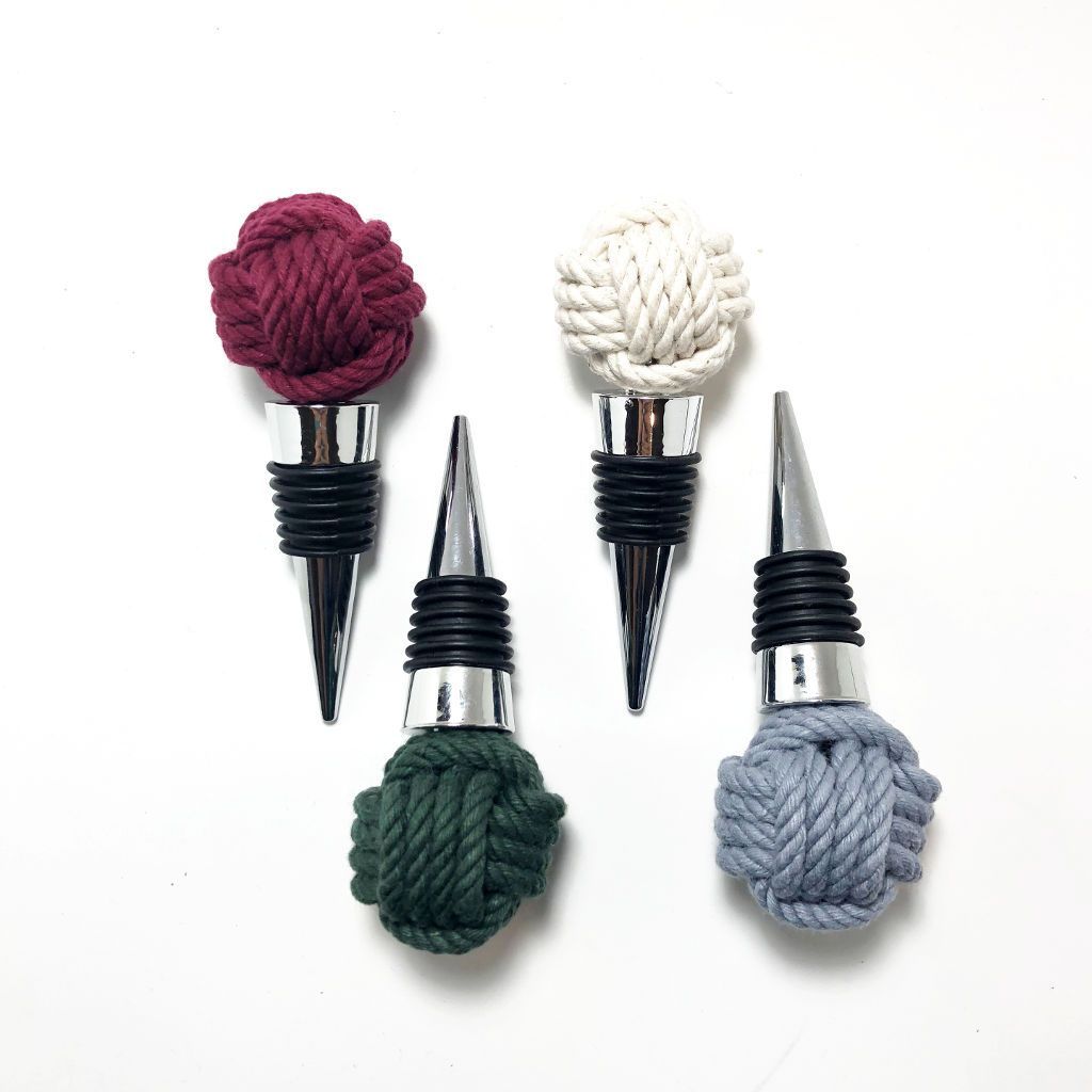 Nautical Knot Nautical Monkey Fist Bottle Stopper handmade at Mystic Knotwork