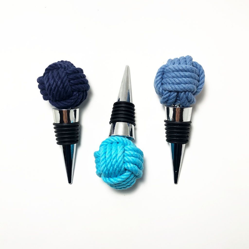 Nautical Knot Nautical Monkey Fist Bottle Stopper handmade at Mystic Knotwork