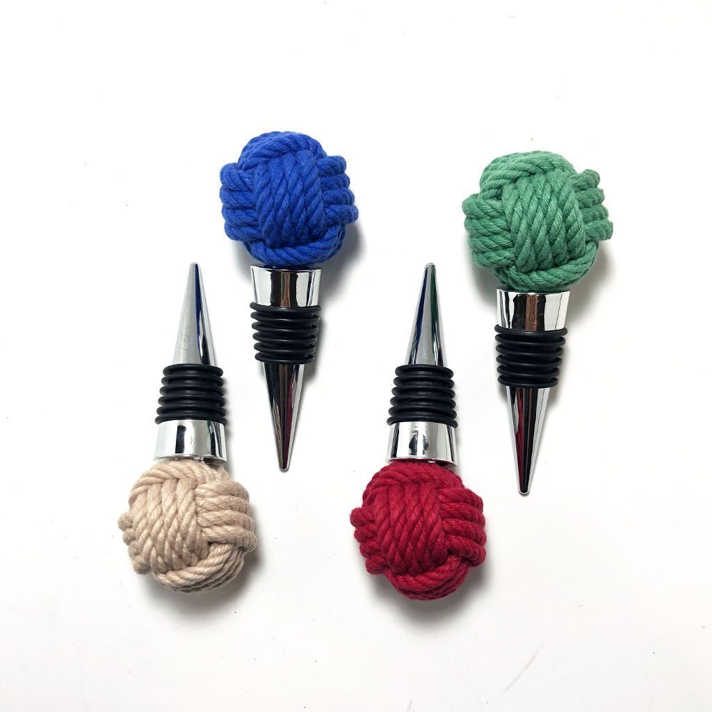 Nautical Knot Nautical Monkey Fist Bottle Stopper handmade at Mystic Knotwork