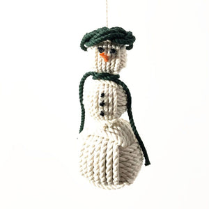Forest Green Cap Nautical Snowman Hand Woven Monkey Knots for your tree Mystic Knotwork 