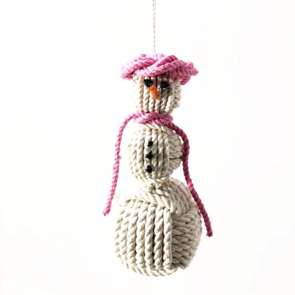 Nautical Snowman Hand Woven Monkey Knots for your tree -all choices- Mystic Knotwork 