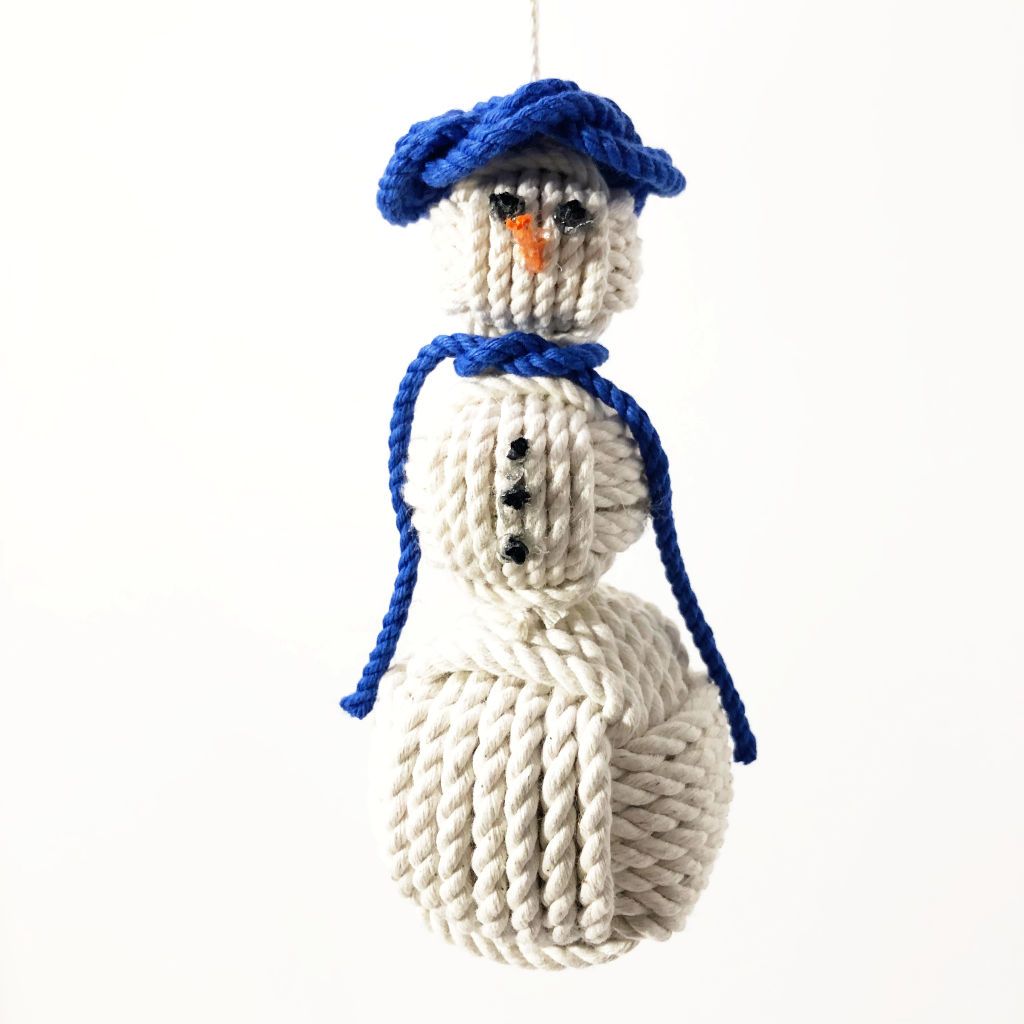 Nautical Snowman Hand Woven Monkey Knots for your tree -all choices- Mystic Knotwork Royal 