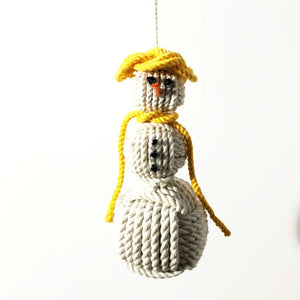 Nautical Snowman Hand Woven Monkey Knots for your tree -all choices- Mystic Knotwork Yellow 