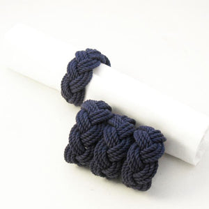 Nautical Knot Sailor Knot Napkin Rings Turks head knot Set of 4 handmade at Mystic Knotwork