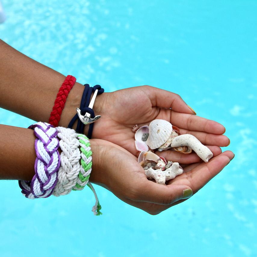 Navy Blue Adjustable Anchor Wrap Use as a Bracelet, Anklet, or Necklace 020 Mystic Knotwork 