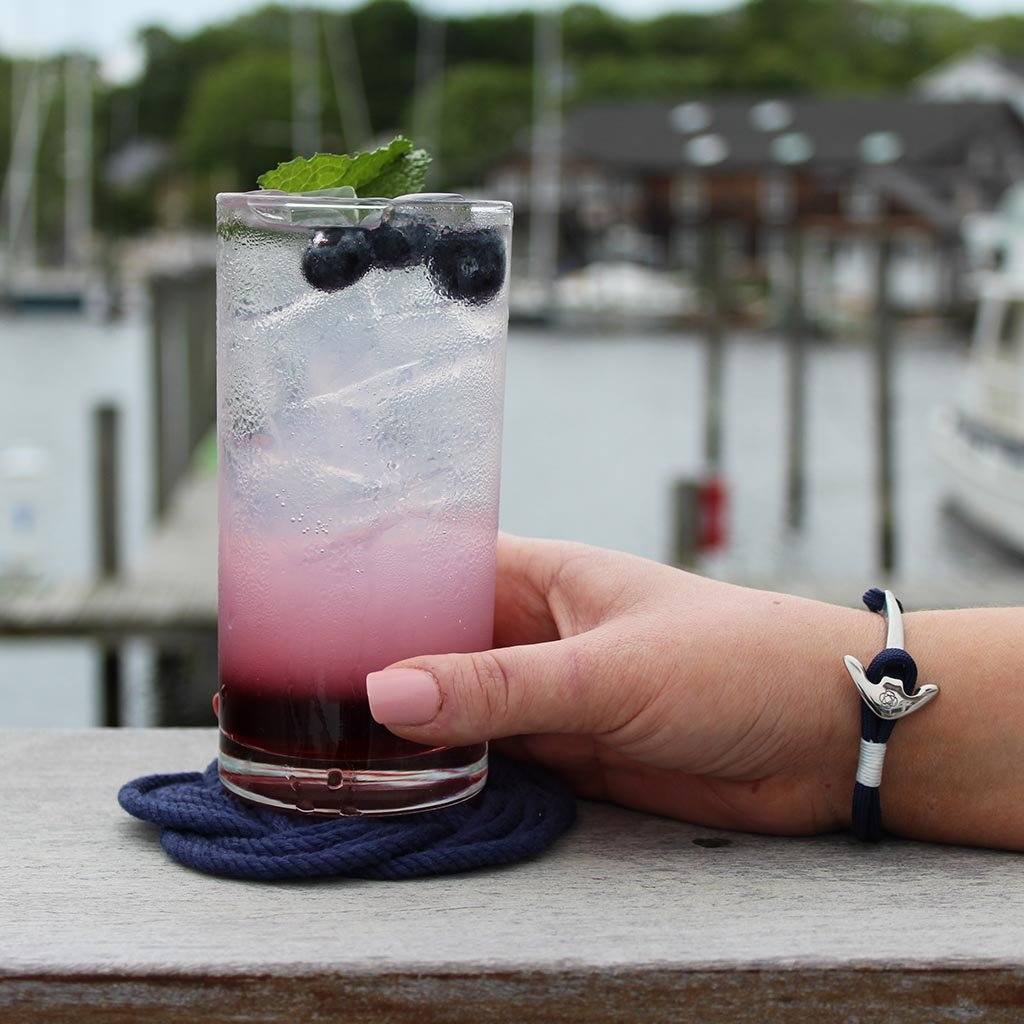 Navy Blue Nautical Anchor Bracelet Stainless Steel 20 Mystic Knotwork 