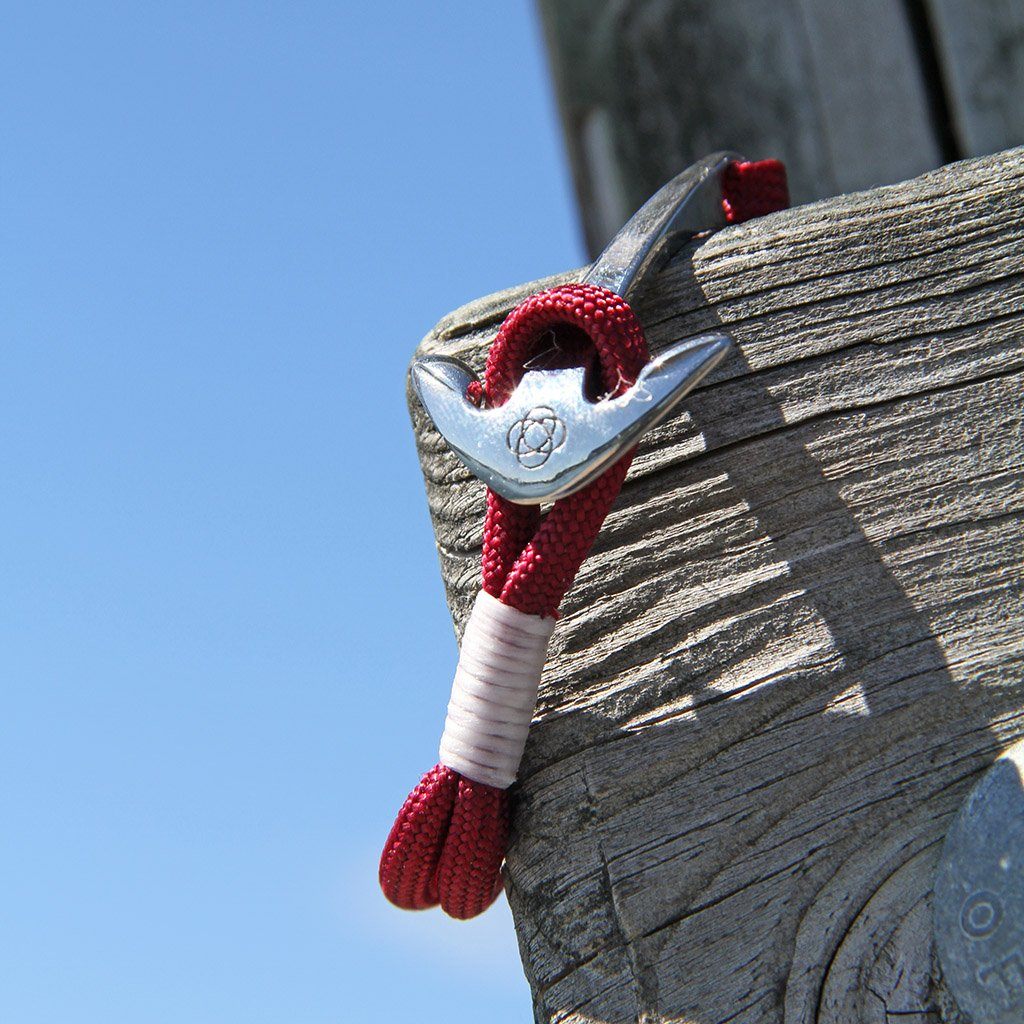 Burgundy Nautical Anchor Bracelet Stainless Steel 022 Mystic Knotwork 