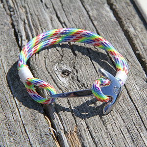 Rainbow Nautical Anchor Bracelet Stainless Steel 137 Mystic Knotwork 