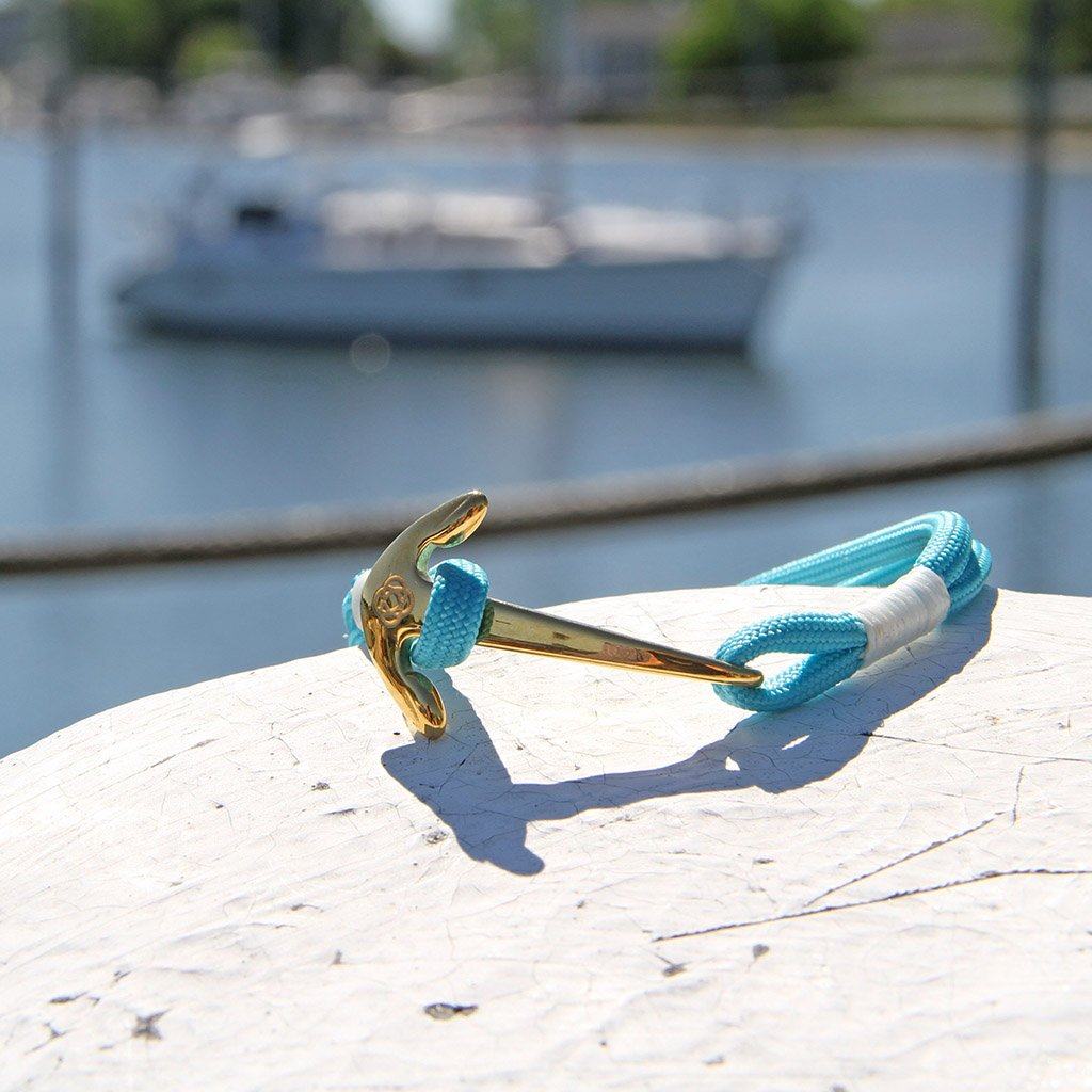 Turquoise Nautical Anchor Bracelet Brass 016 Mystic Knotwork 