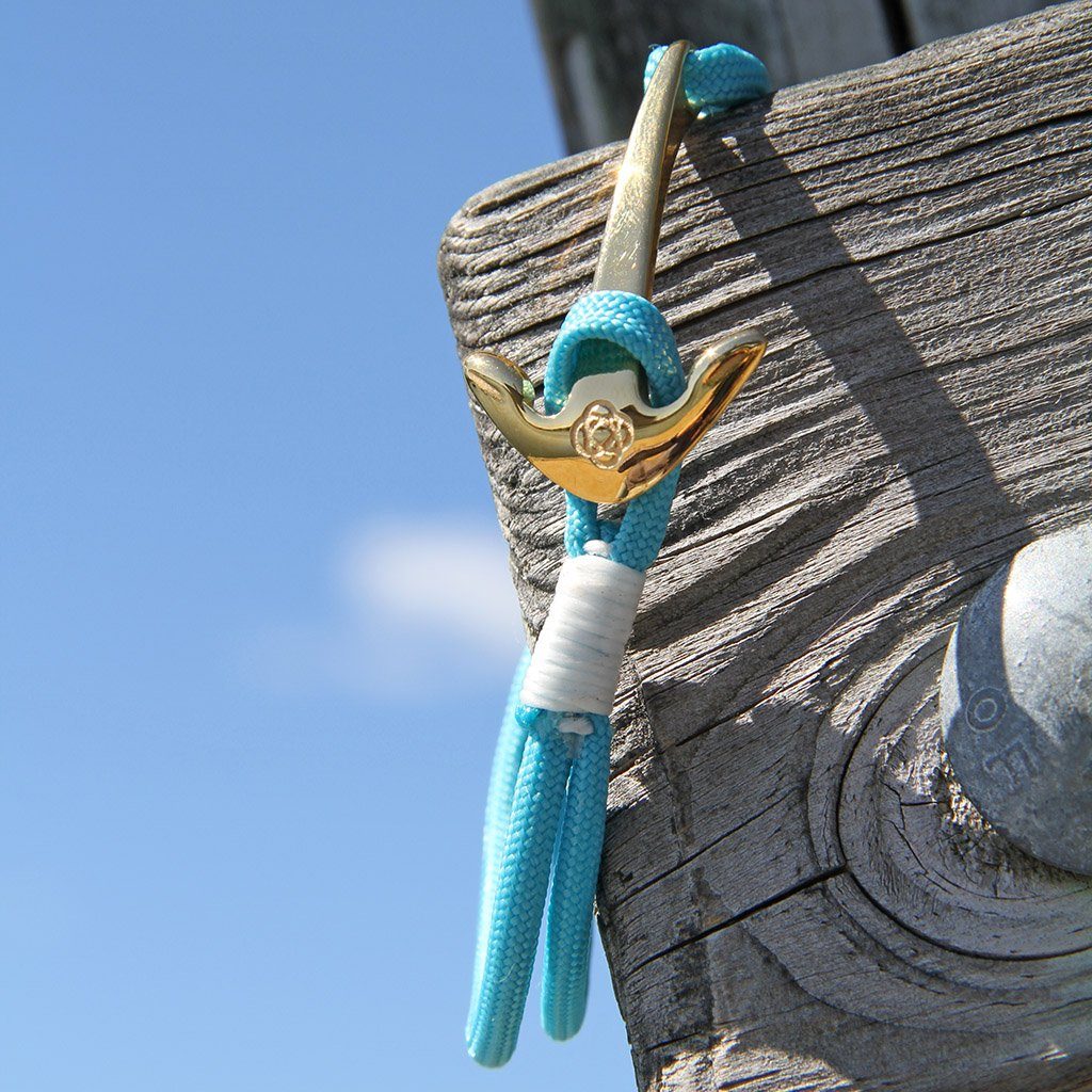 Turquoise Nautical Anchor Bracelet Brass 016 Mystic Knotwork 