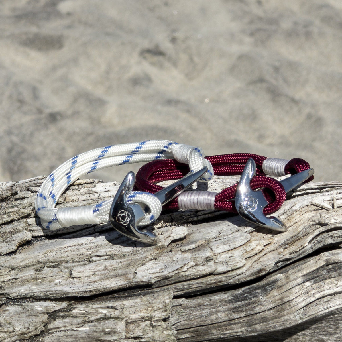 Burgundy Nautical Anchor Bracelet Stainless Steel 022 Mystic Knotwork 