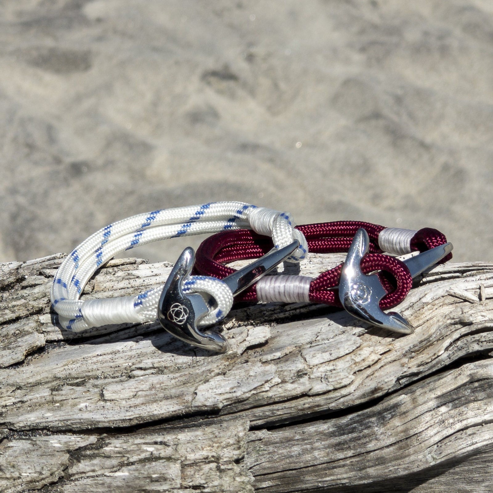 Burgundy Nautical Anchor Bracelet Stainless Steel 022 Mystic Knotwork 