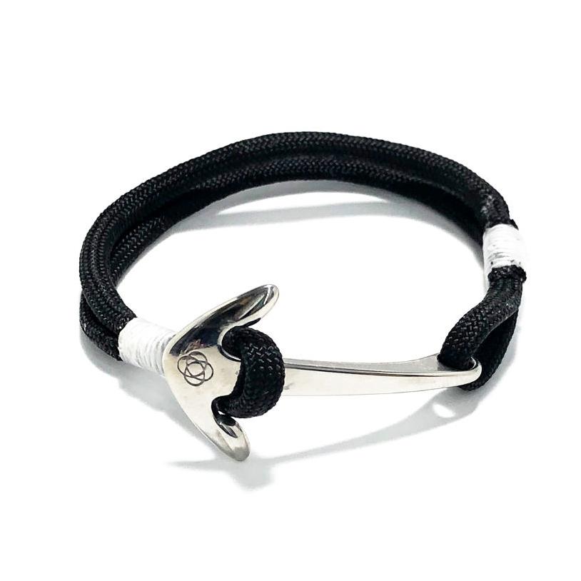 Black Nautical Anchor Bracelet Stainless Steel 002 Large 8