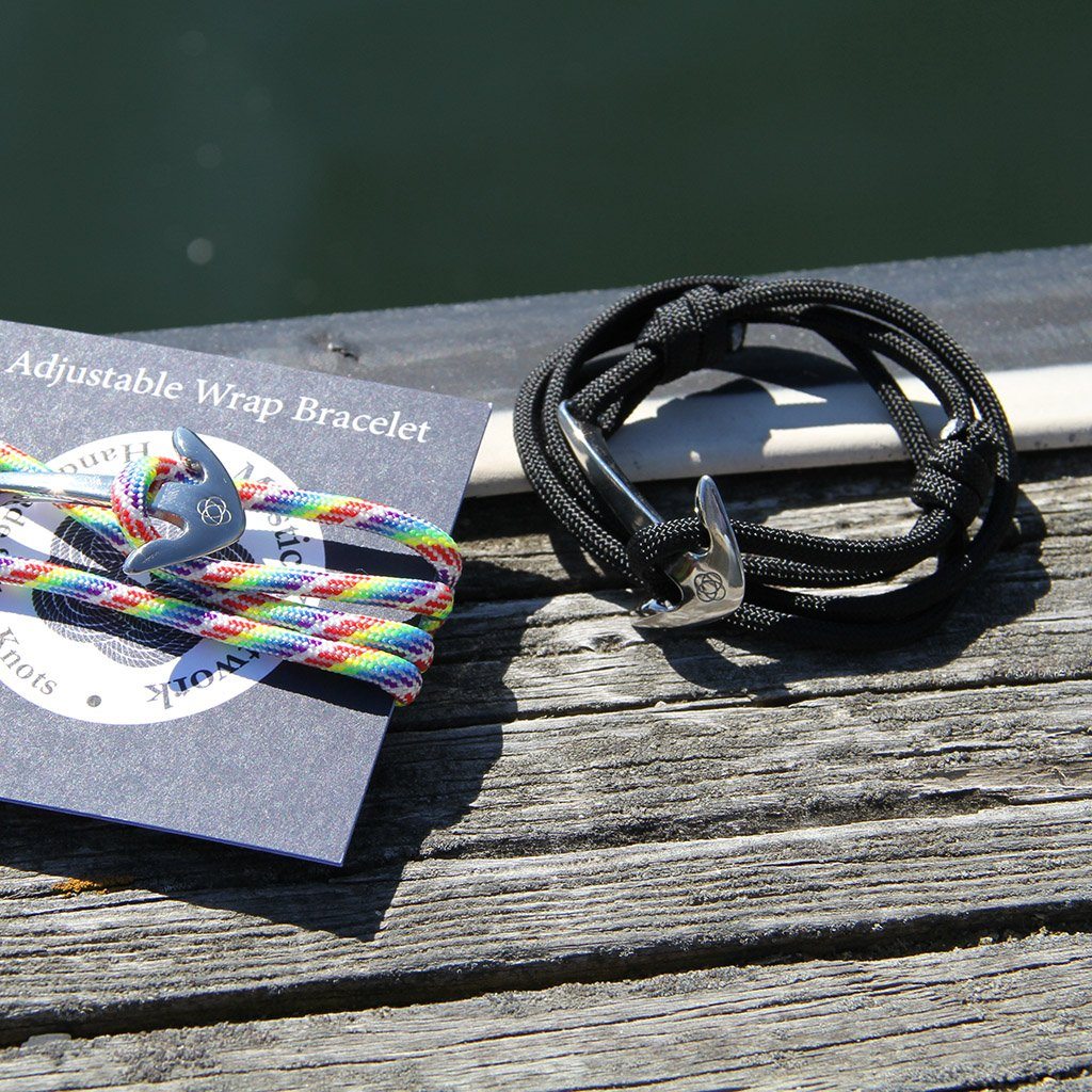 Black Adjustable Anchor Wrap Use as a Bracelet,Anklet,or Necklace 020 Mystic Knotwork 